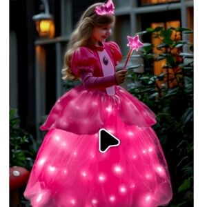 Letsglow Light Up Girl Princess Dress Girls Costume Toddler Dress Up & Role Play